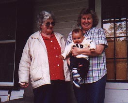 Great Grandma Ellis, Grandma Raines and me